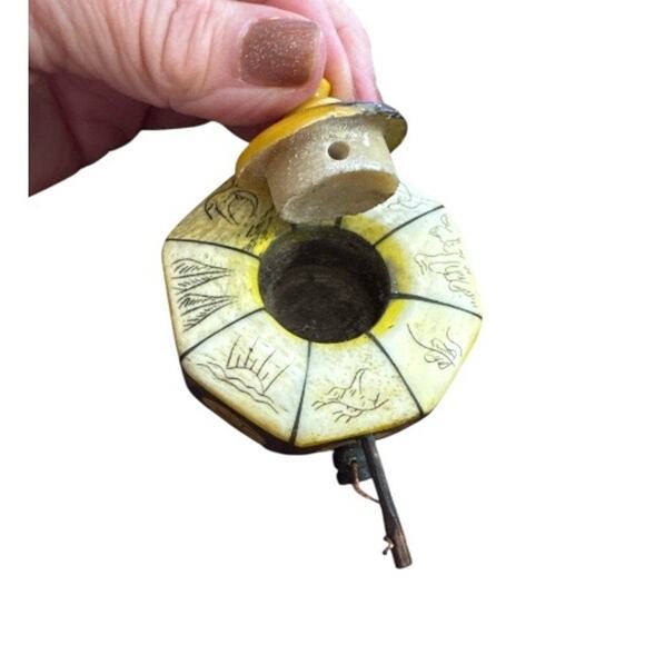 Antique Chinese Bone Wood Snuff Box with Wood Lock - Picture 5 of 10